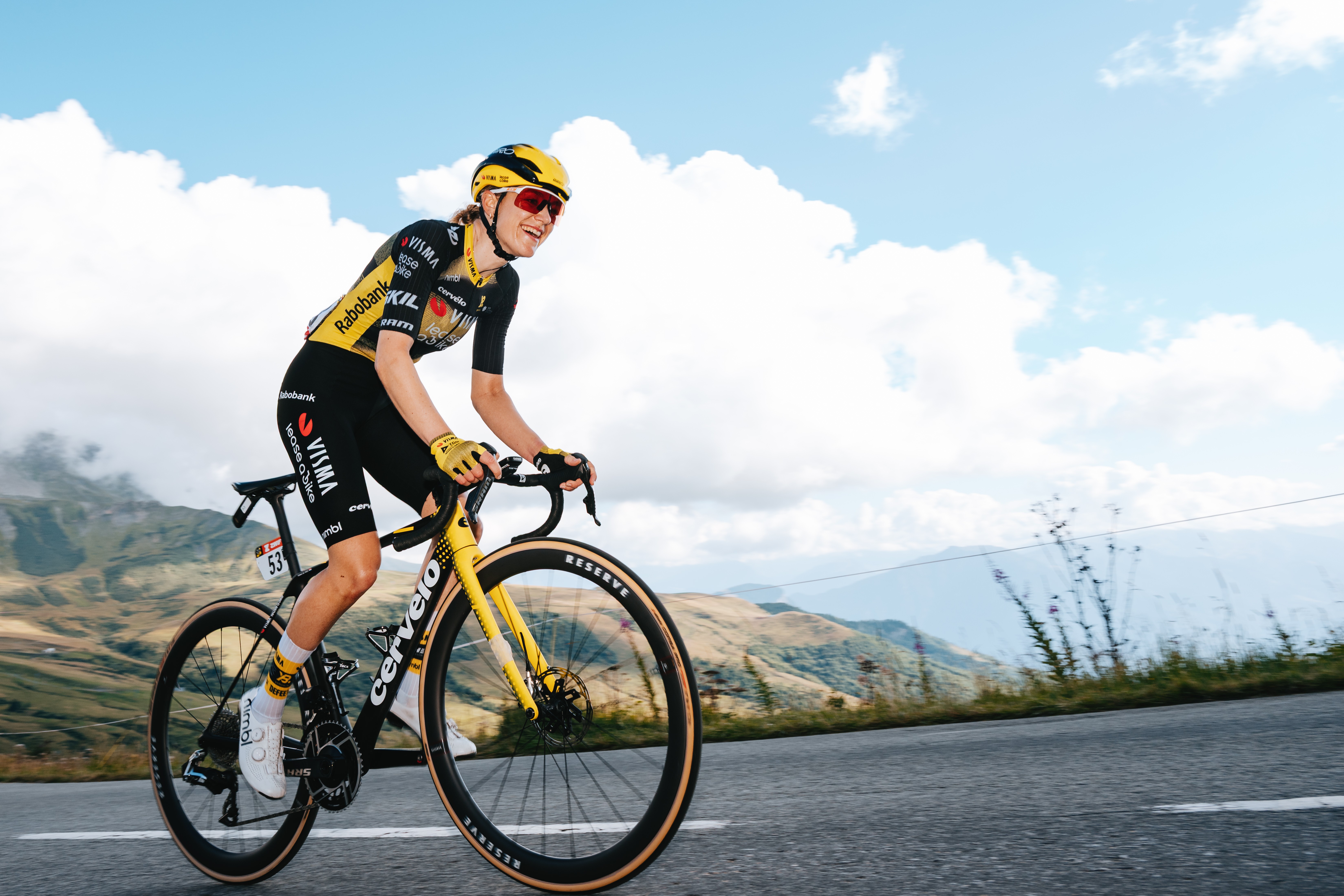 A Cervelo R5 being raced at the Tour de France Femme